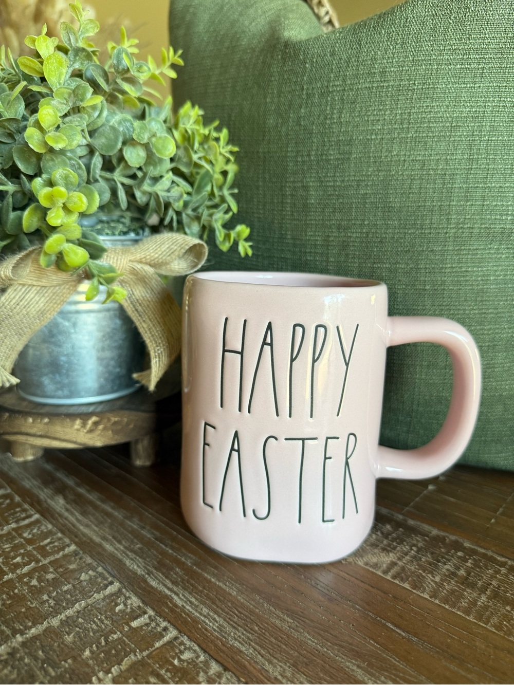 Rae Dunn Pink "Happy Easter" Ceramic Mug